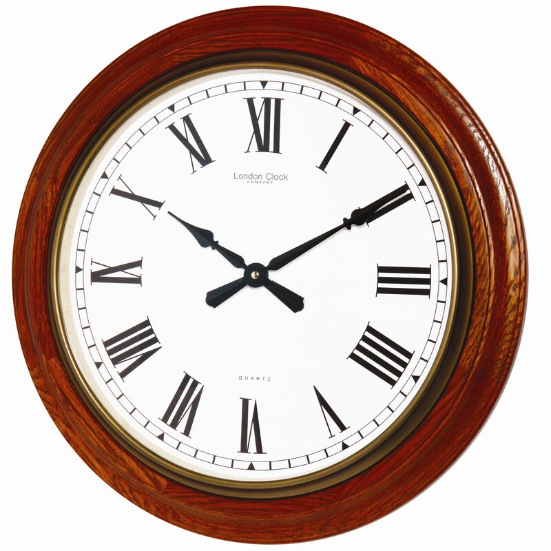 London Clock Company Traditional 54cm Oak Wood Wall Clock Reviews   Traditional 54cm Oak Wood Wall Clock 